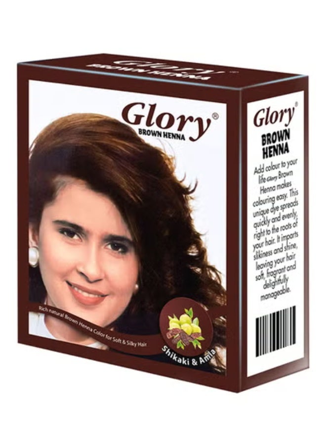 جلوري علبة ألوان شعر حنة  *6 قطع بني 10 جرام