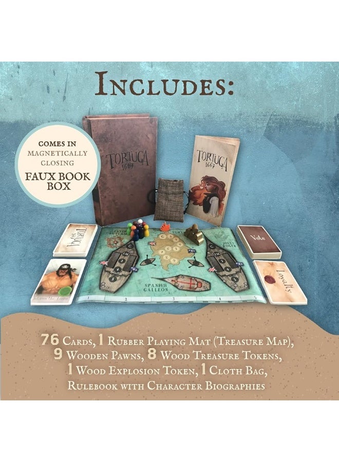 Facade Games لعبة لوحية تورتيغا 1667، لعبة نهب الكنز من بطاقات، استراتيجية، خداع، وحظ لـ 2-9 لاعبين - Image 5