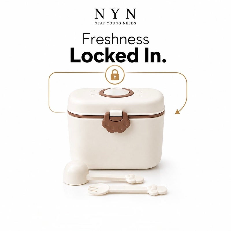 نت يونغ نيدس حافظة حليب بودرة للأطفال من NYN مع ملعقة قياس وشوكة | حافظة طعام متعددة الاستخدام | للحليب والفواكه والوجبات الخفيفة | مناسبة للسفر - Image 2
