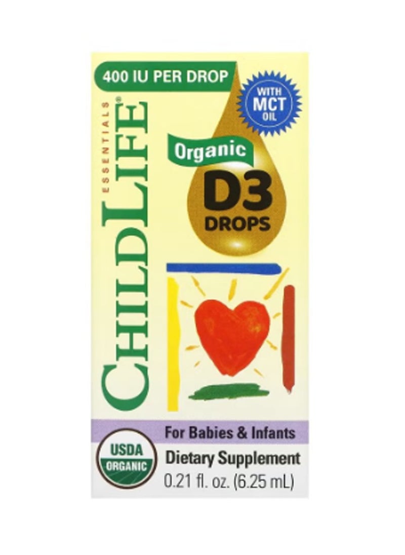 CHILDLIFE Organic Vit D3 Drops 6.25ML(62006)Chil &I 