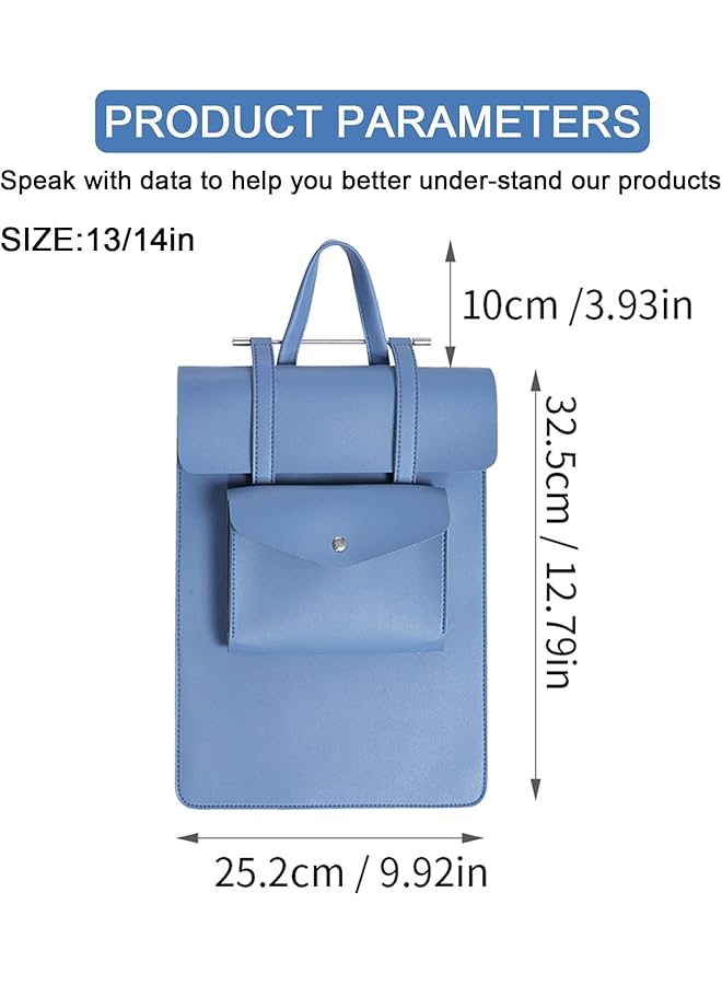erorex 13-14 Inch Tablet Sleeve Bag Case Notebook Carrying Case Fits Macbook Pro M2 14 Inch 13 Inch M2 M1 Pro Air 13.6 Inch M2 2022 Surface Pro 9 8 13 Inch Gray Blue  - Image 2