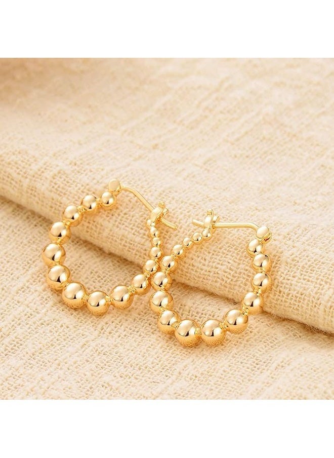Mevecco - Women Huggie Earrings Gold Hoop 14K Gold Filled Small Simple Handmade Hypoallergenic Everyday Jewelry - Image 1