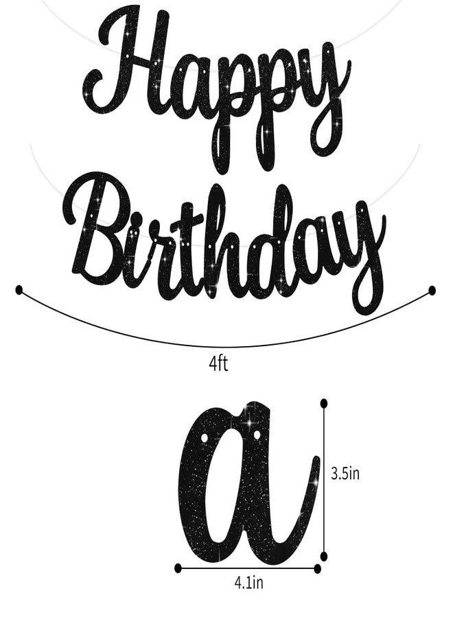 BEISHIDA Black Happy Birthday Banner - NO DIY,10Feet,Pre-Strung-Glitter Happy Birthday Sign, Happy Birthday Garland,Happy Birthday Backdrop,Happy Birthday Decorations for Women - Image 3
