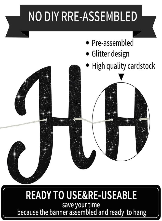BEISHIDA Black Happy Birthday Banner - NO DIY,10Feet,Pre-Strung-Glitter Happy Birthday Sign, Happy Birthday Garland,Happy Birthday Backdrop,Happy Birthday Decorations for Women - Image 2