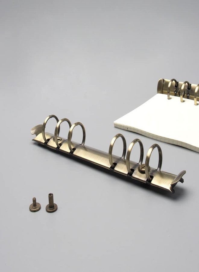 Mogoostry 2PCS 6-Ring Binder Mechanism A6 Notebook Mechanism Replacement Kit Bronze Metal Clip Ring Binding Spines Combs Set for Planner Organizers - Image 5