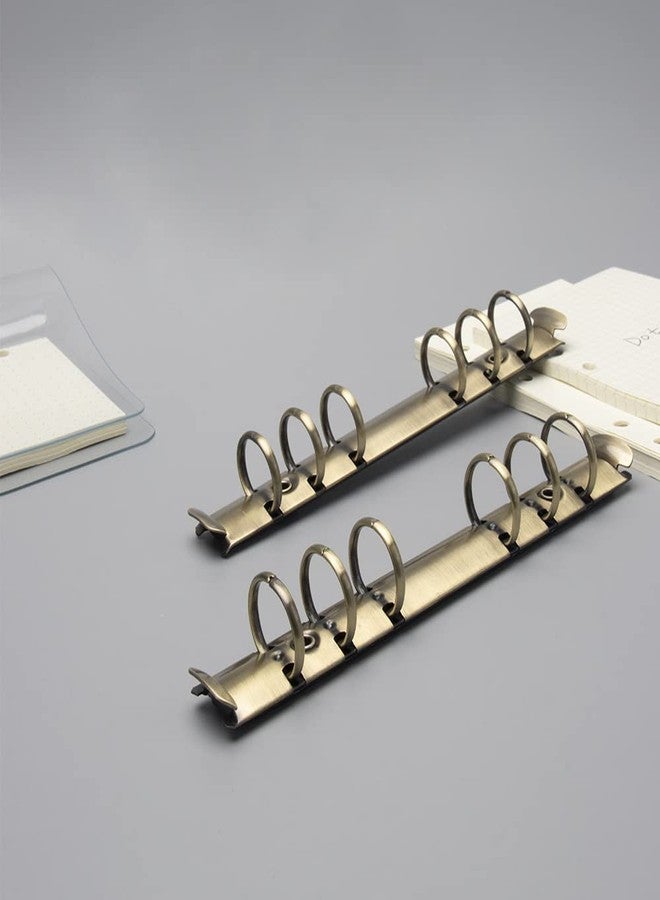 Mogoostry 2PCS 6-Ring Binder Mechanism A6 Notebook Mechanism Replacement Kit Bronze Metal Clip Ring Binding Spines Combs Set for Planner Organizers - Image 4