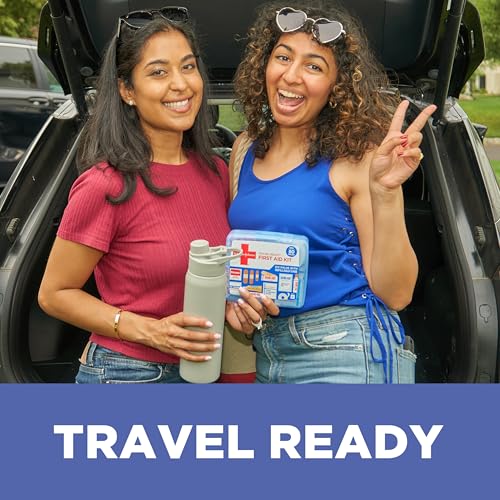 BAND-AID Brand Travel Ready Portable Emergency First Aid Kit for Minor Wound Care, Perfect for Home, Car, Travel, Camping Essentials & Outdoor Emergency Kit, 80 Pieces - Image 2