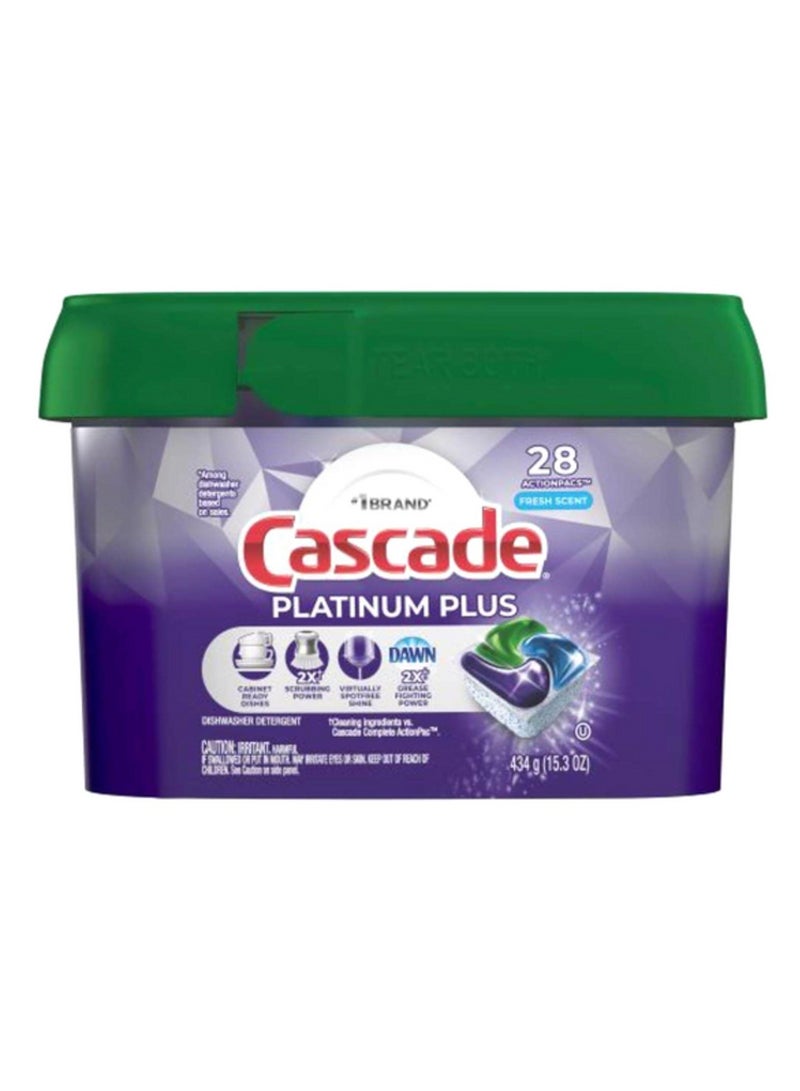Cascade 28-Piece Platinum Plus Fresh Scent Pods Dishwasher Detergent Set White 15.3oz - Image 1