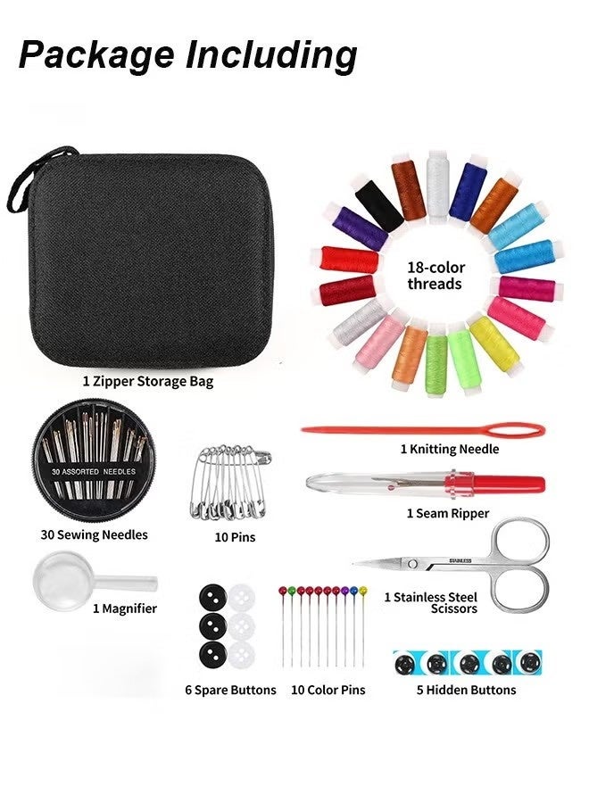 Sewing Kit for Adults, Small Travel Needle and Thread Kit with Sewing Supplies and Accessories for Kids, Starters, Travelers, Emergency, Contains Thread, Needles, Scissors, Measuring Tape - Image 2