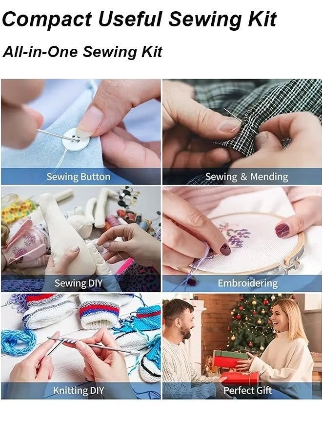Sewing Kit for Adults, Small Travel Needle and Thread Kit with Sewing Supplies and Accessories for Kids, Starters, Travelers, Emergency, Contains Thread, Needles, Scissors, Measuring Tape - Image 5