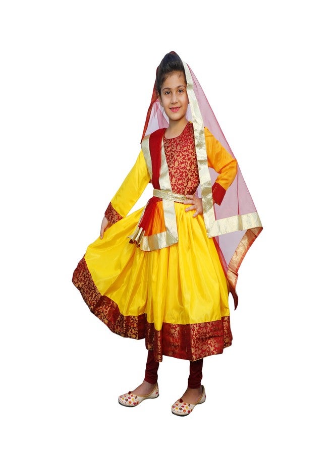 DESI ANDAAZ Indian Classical Dance Kathak Anarkali,Tights Dupatta Kids Fancy Dress Costume(8-9Years) - Image 4