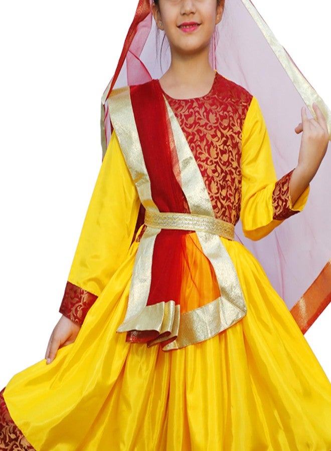 DESI ANDAAZ Indian Classical Dance Kathak Anarkali,Tights Dupatta Kids Fancy Dress Costume(8-9Years) - Image 3