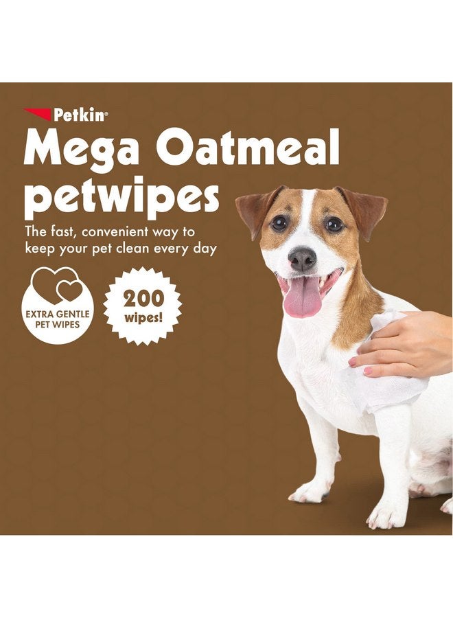 Petkin Mega PetWipes, 200 Wipes - Oatmeal Pet Wipes for Dogs and Cats, Use on Face, Paws, Ears, Body and Eye Area - Ideal for Home or Travel - Image 2