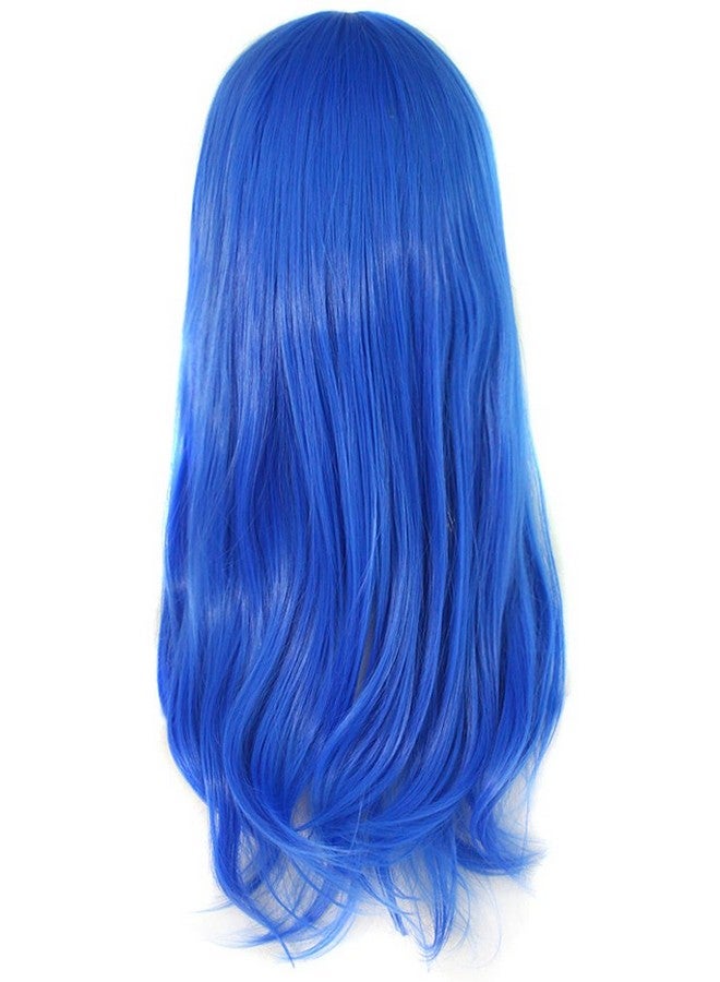 MapofBeauty 24"/60cm Side Bangs Stylish Long Great Wavy Curly Cosplay Party Wig (Blue) - Image 2