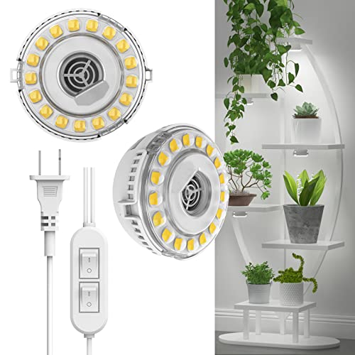 Sansi ضوء نمو LED من SANSI، 10 واط (150 واط مكافئ) مصباح كامل الطيف برأسين للنباتات بتقنية السيراميك، أضواء معلقة مع مفتاح تشغيل/إيقاف لرفوف النباتات والدفيئات الزراعية والزراعة المائية - Image 1