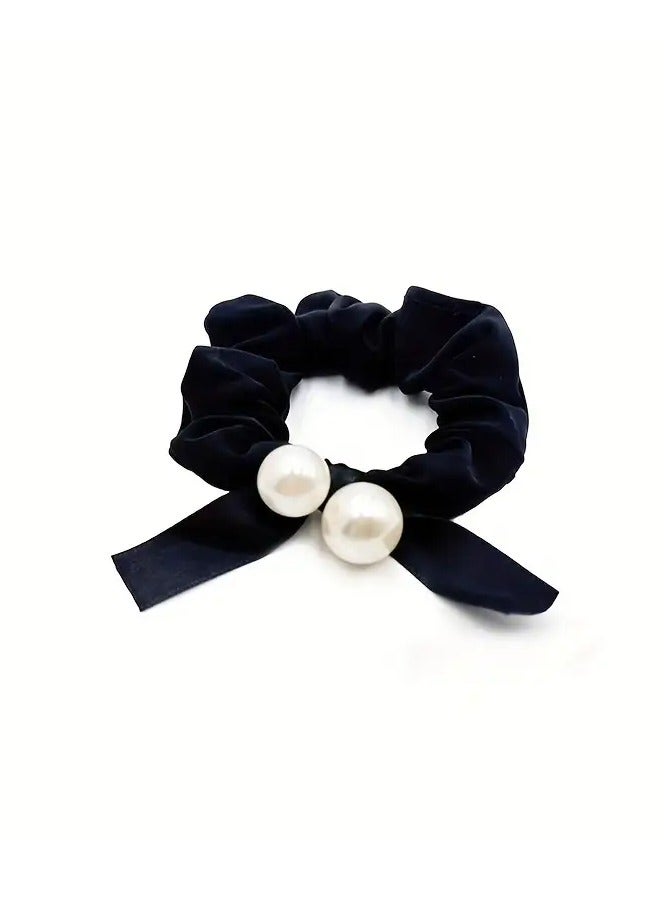 Goolsky رباط شعر مزين بتاج من اللؤلؤ الصناعي بتصميم بسيط - Image 1