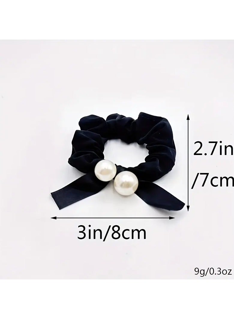 Goolsky رباط شعر مزين بتاج من اللؤلؤ الصناعي بتصميم بسيط - Image 5