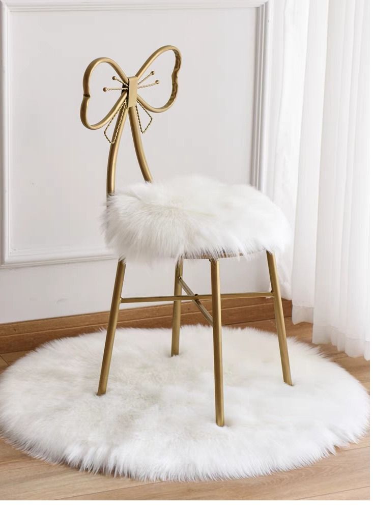 Generic FFD Golden Vanity Chair Makeup Stool Nordic Dressing Table Chair Butterfly Chair Dressing Table Stools.  - Image 1
