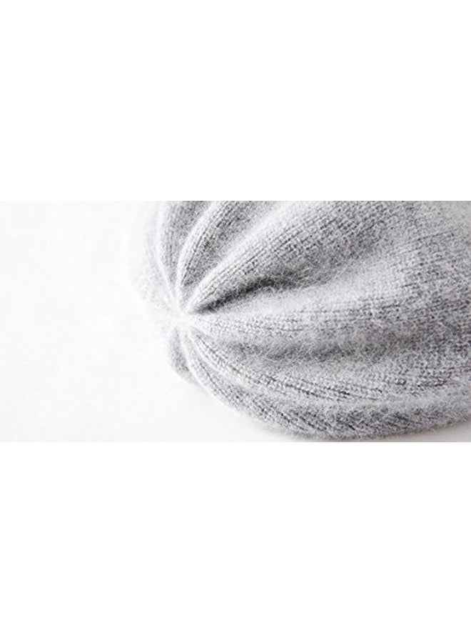 WaySoft 100% Cashmere Beanie for Women in a Gift Box, Oversized Women Beanie Hat, Grey, One size - Image 3