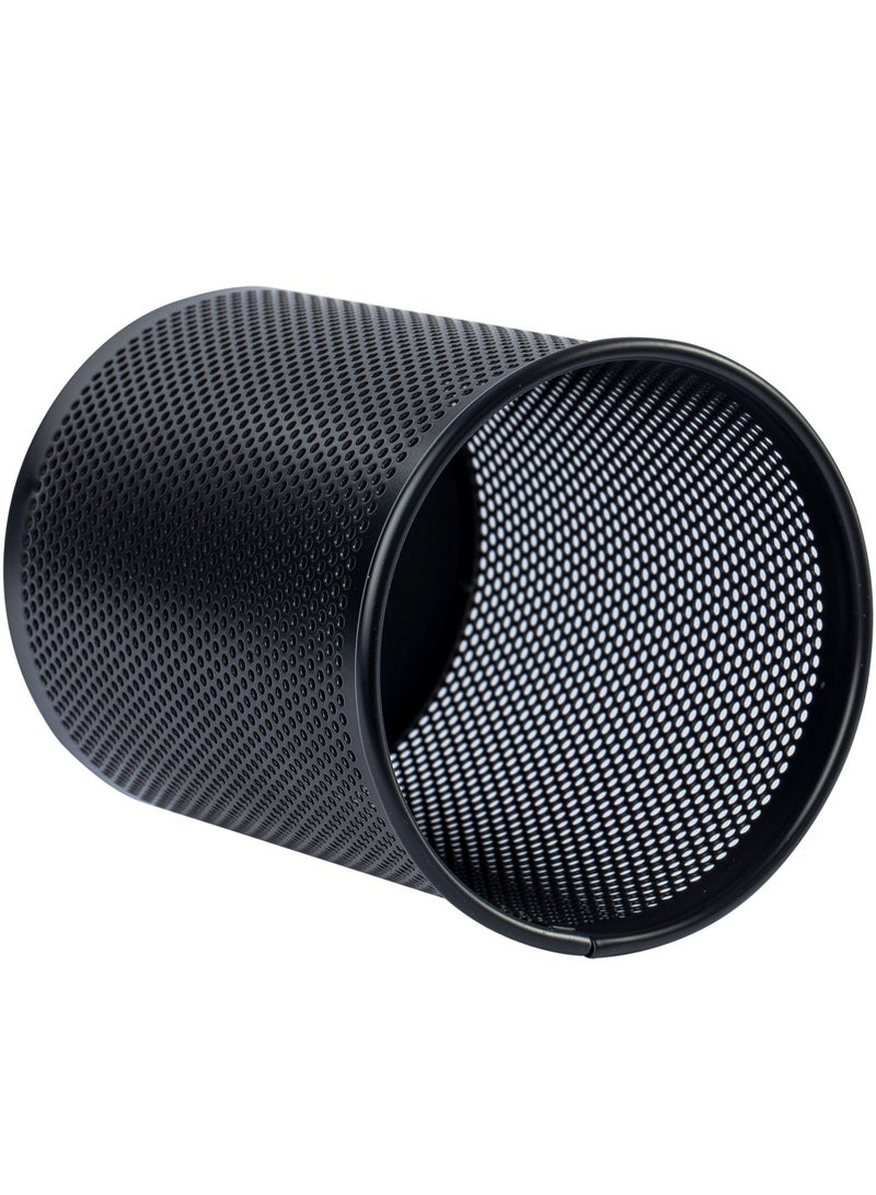 Deli E909 Pen Holder 桅84脳106mm Mesh Steel Ideal for Office Desktop 鈥?Black - Image 3
