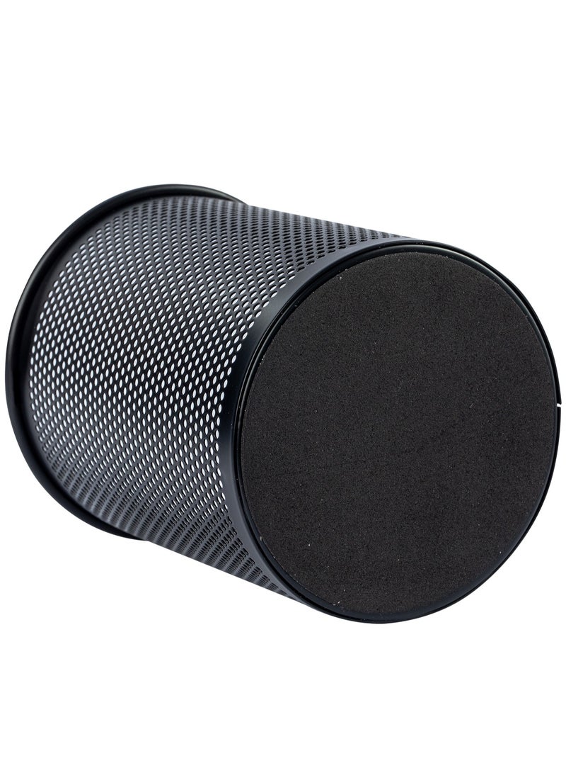 Deli E909 Pen Holder 桅84脳106mm Mesh Steel Ideal for Office Desktop 鈥?Black - Image 2