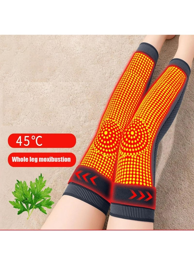 YOUGE Knee Pads, Wormwood Knee Protection for Warm,Sports Protective Gear,Acupressure Self-Heating Knee Sleeve, Self-Heating Knee Sleeve, Compression Knee Brace for Women & Men (Orange, Large) - Image 4