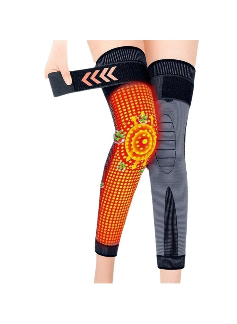 YOUGE Knee Pads, Wormwood Knee Protection for Warm,Sports Protective Gear,Acupressure Self-Heating Knee Sleeve, Self-Heating Knee Sleeve, Compression Knee Brace for Women & Men (Orange, Large) - Image 5