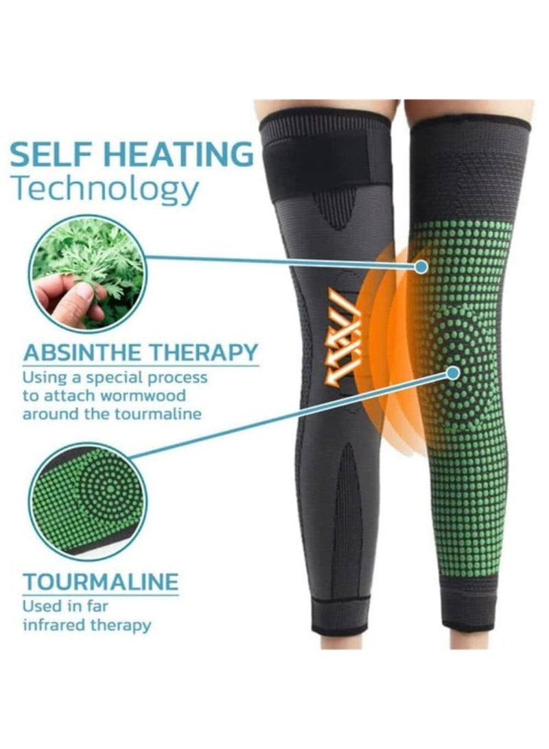 YOUGE Knee Pads, Wormwood Knee Protection for Warm,Sports Protective Gear,Acupressure Self-Heating Knee Sleeve, Self-Heating Knee Sleeve, Compression Knee Brace for Women & Men (Orange, Large) - Image 3