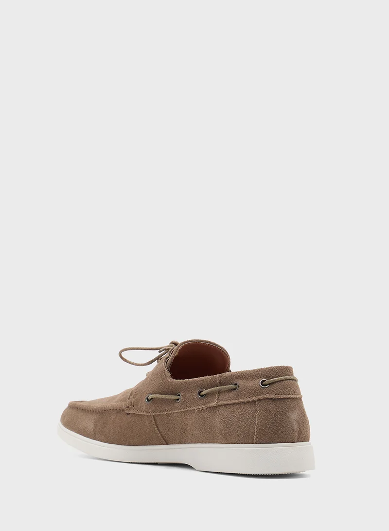 روبرت وود Genuine Suede Leather Boat Shoes