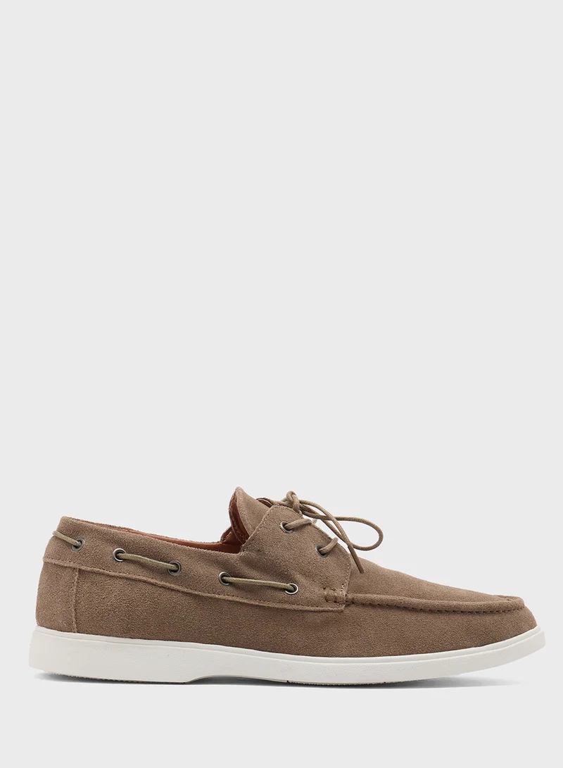 روبرت وود Genuine Suede Leather Boat Shoes