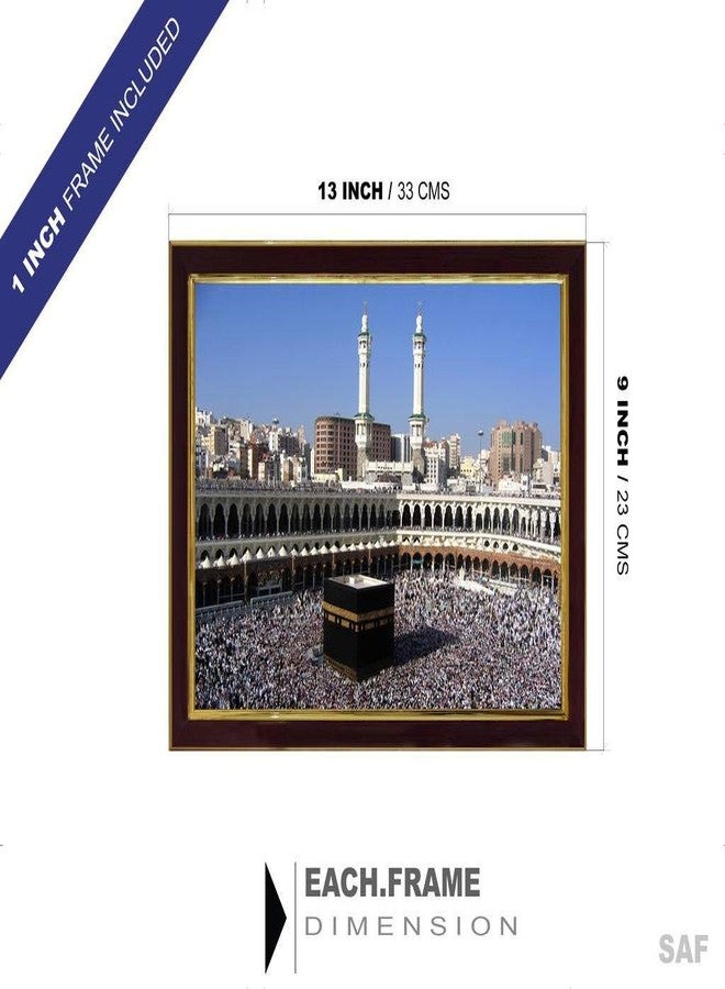 SAF paintings Masjid Makkah Madina Sparkle Coated Digital Reprint Painting (13.25 inch x 9.25 inch) SANFR4627 - Image 3