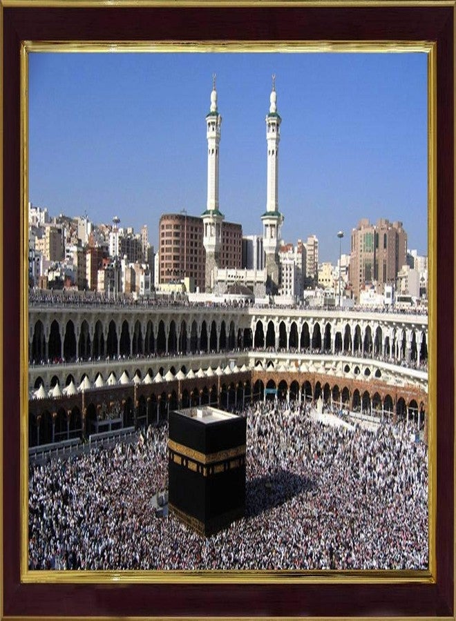 SAF paintings Masjid Makkah Madina Sparkle Coated Digital Reprint Painting (13.25 inch x 9.25 inch) SANFR4627 - Image 1