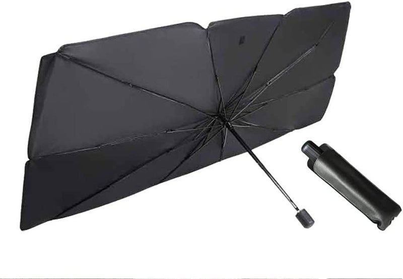 Coku Car Windshield Sun Shade Umbrella – Foldable Front Window Sunshade with Heat Insulation & UV Protection, Vinyl Coated Sun Reflector for Cars, SUVs, Trucks – Easy to Use & Store (Large) - Image 1