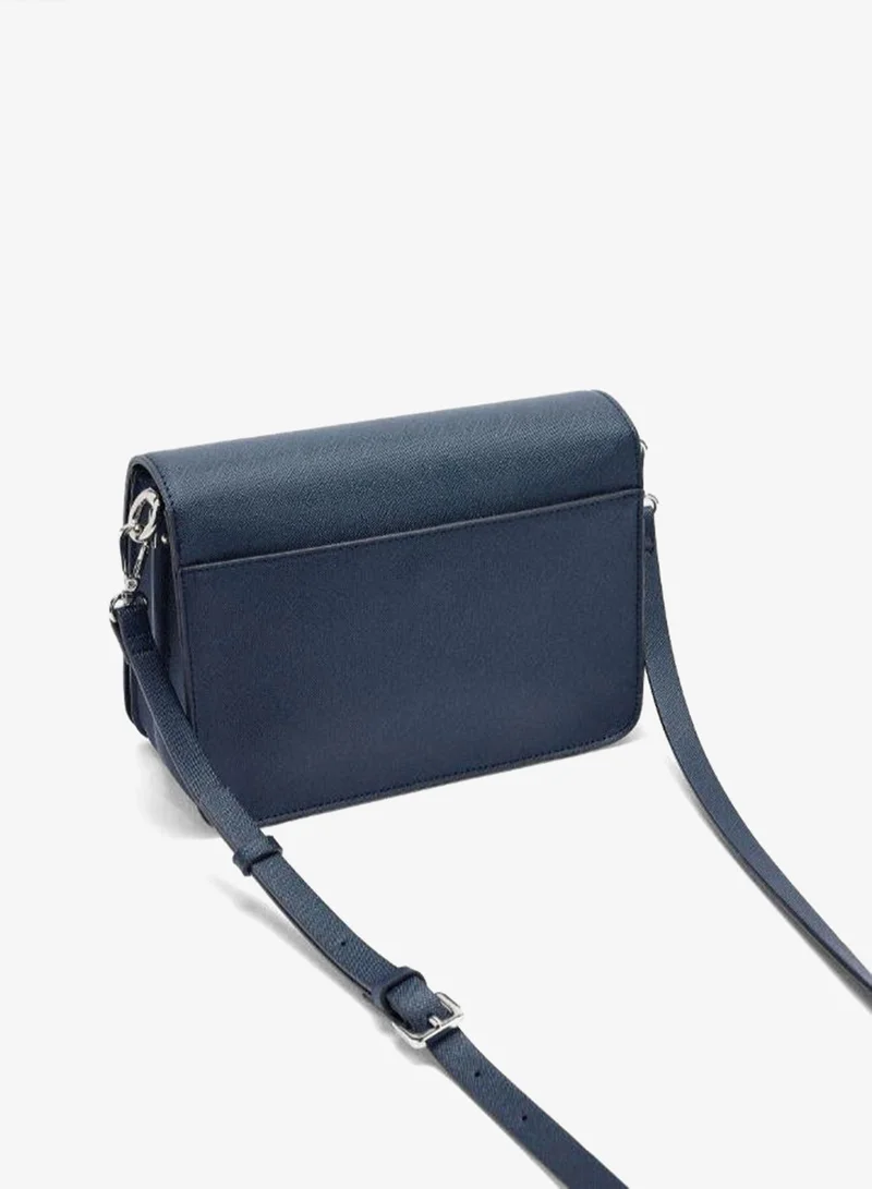 PARFOIS Blue Crossbody bag with texture and flap closure for Women | Best Price UAE