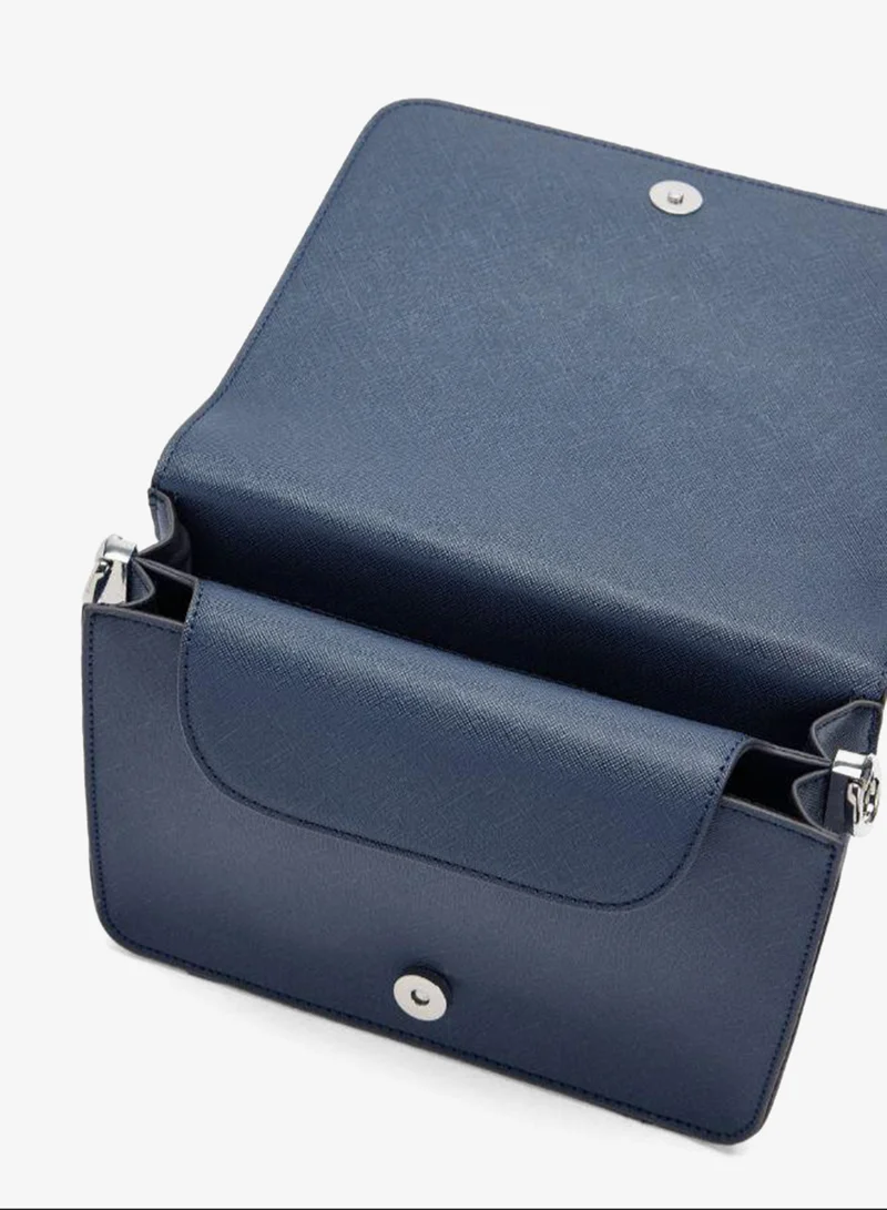 PARFOIS Blue Crossbody bag with texture and flap closure for Women | Best Price UAE