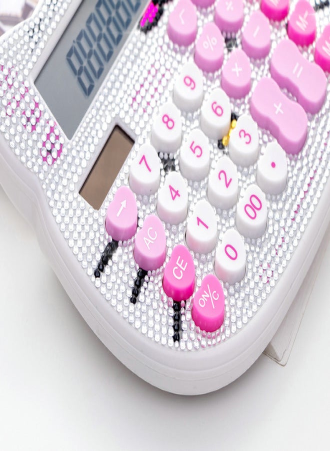 Women Calculators,BREIS Creative Cute Solar Energy Calculator, 12 Digit Large LCD Display, Handheld for Daily and Basic Office, Pink (Pink+Pink) - Image 4