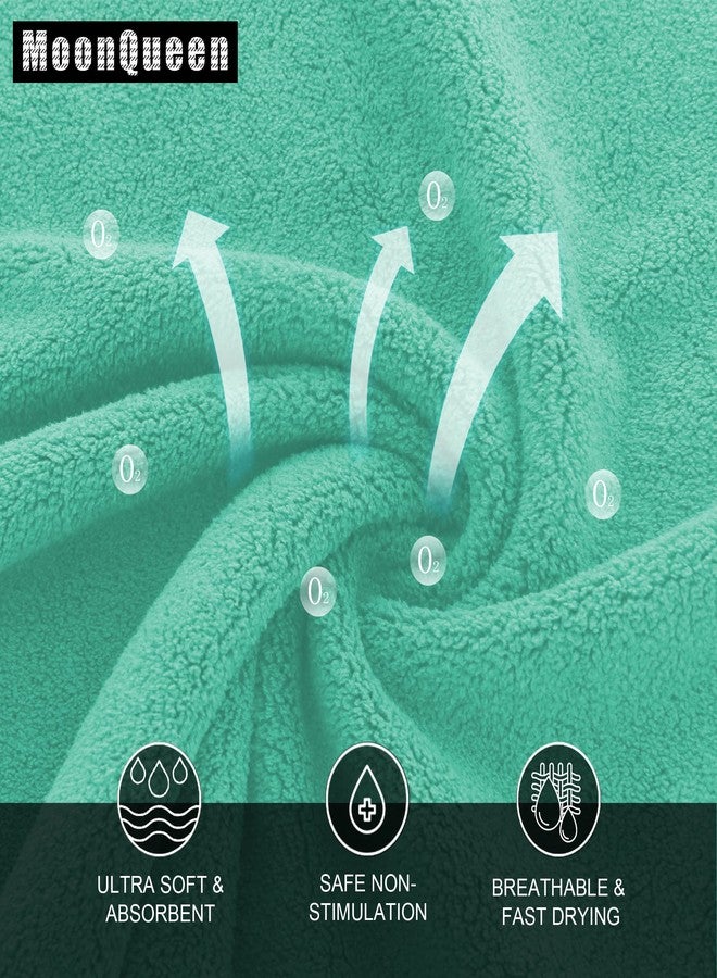 MOONQUEEN Ultra Soft Premium Washcloths Set - 12 x 12 inches - 24 Pack - Quick Drying - Highly Absorbent Coral Velvet Bathroom Wash Clothes - Use as Bath, Spa, Facial, Fingertip Towel (Aqua Green) - Image 2