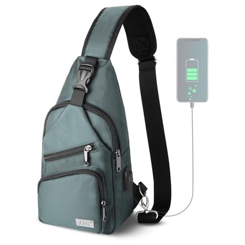 AMJ Crossbody Hiking Casual Sling Bag For Men Women Travel Camping Chest Backpack Daypack - Image 1
