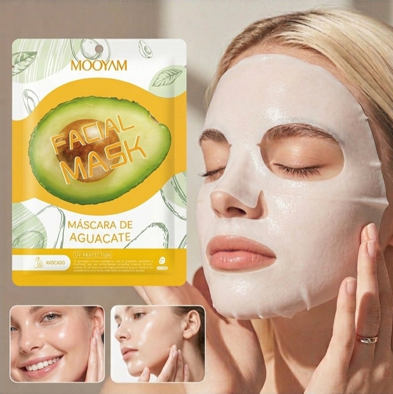 Avocado Nourishing Facial Sheet Mask for Intense Hydration, Barrier Repair & Skin Soothing - Deep Nourishment Solution for Dry & Sensitive Skin