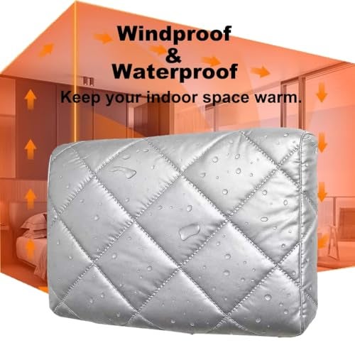 peachbasket Anti-fall Thickened Window Air Conditioner Cover Inside 【Silver】- Windproof Waterproof Insulated - Universal Window AC Unit Cover For Indoor(M-18.8*14.2*3in) - Image 2