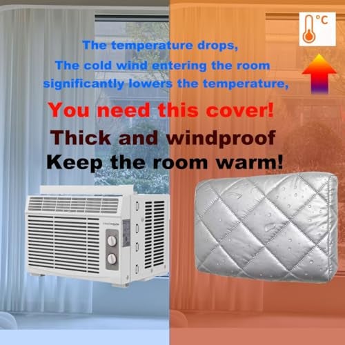peachbasket Anti-fall Thickened Window Air Conditioner Cover Inside 【Silver】- Windproof Waterproof Insulated - Universal Window AC Unit Cover For Indoor(M-18.8*14.2*3in) - Image 3