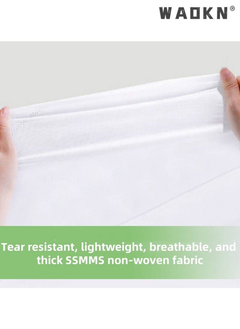 WAOKN 4Pcs Disposable Bedding Set Travel Disposable Bed Sheets,Travel Pillow and Blanket Set,Portable Disposable Bed Sheets, for Business Trips, Hotels Non Washable Travel Supplies 230cm*220cm White  - Image 3