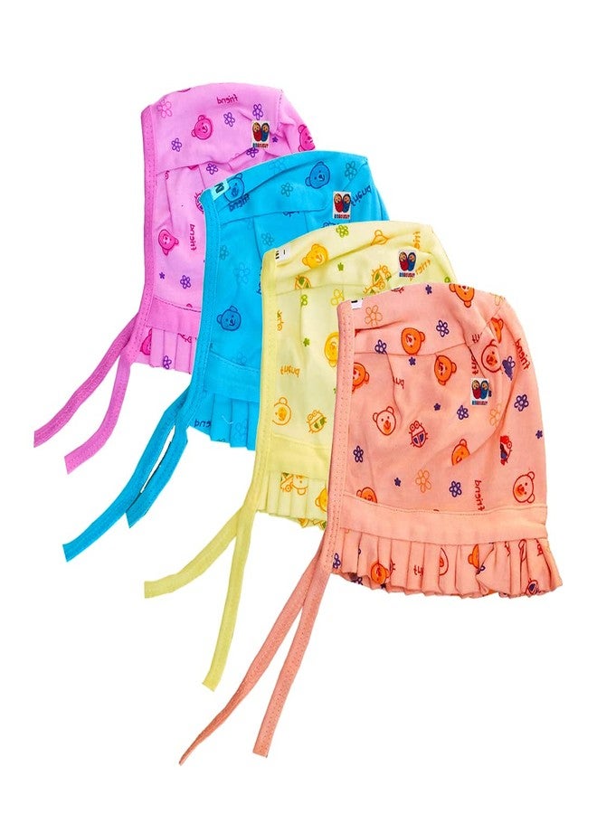 Bigbought New Born Baby Care Cloth Set Combo (Set of 28, 4Jhabla, 8Nappy, 8Mittens,4Cap Hosiery Material and 4 Plastic mat, Random Print - Image 4