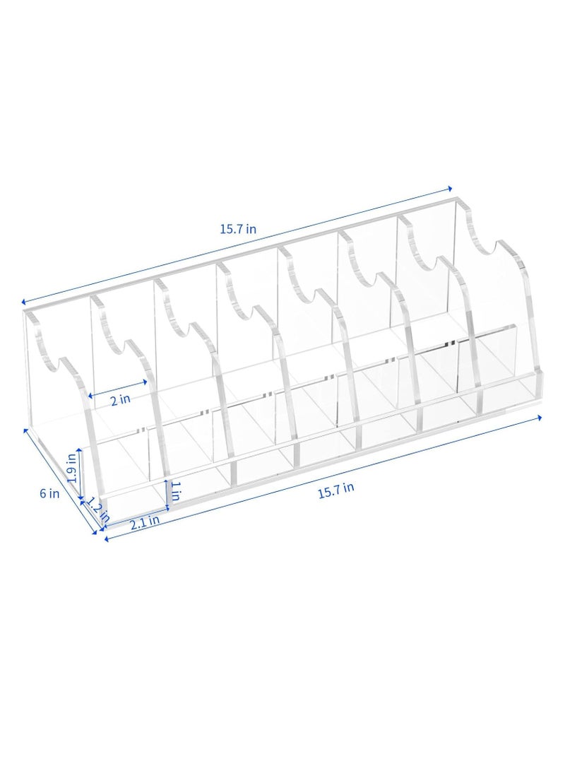 Meetion Belt Organizer, Acrylic Belt Storage Holder for the Closet and Drawer, 7 Compartments Belt Box with Display Stand  - Image 3