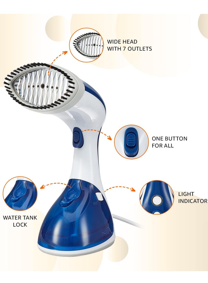 KLIKON Handheld Garment Steamer - Steam Iron for Travel with 270ml Detachable Water Tank, Fast 25s Heat up, 1300W, Horizontal and Vertical Steaming, Brush Head Included KGS-311  - Image 1