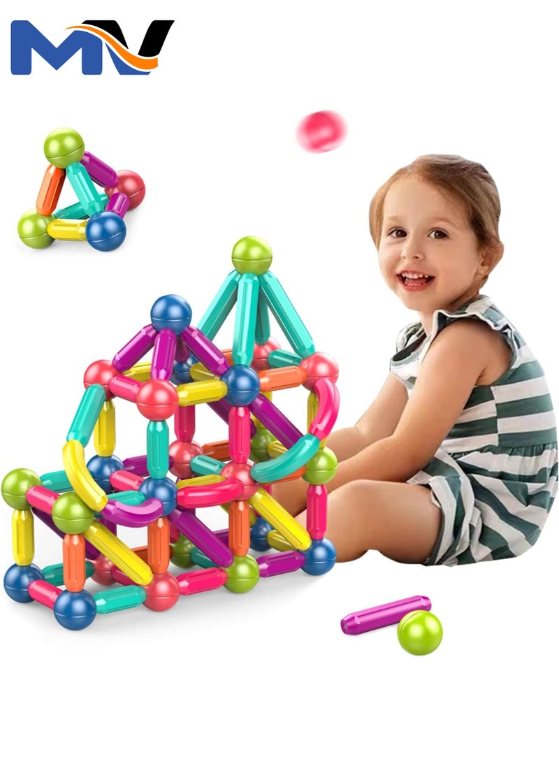 MAGIC VAULT Magnetic Stick, Balls and Rods Set, Building Sticks Blocks, STEM Stacking Toys Magnet Educational for Kids Boys Girls (42 PCS)  - Image 1