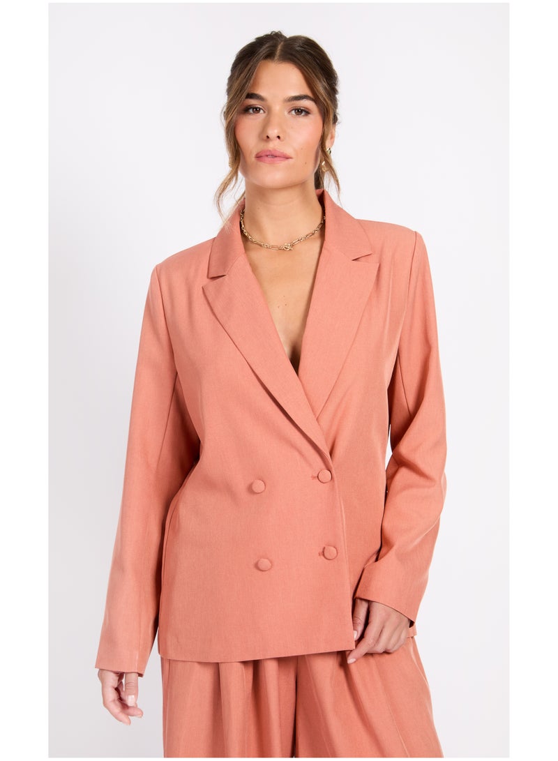 Little Mistress Tailored Clay Blazer  - Image 1