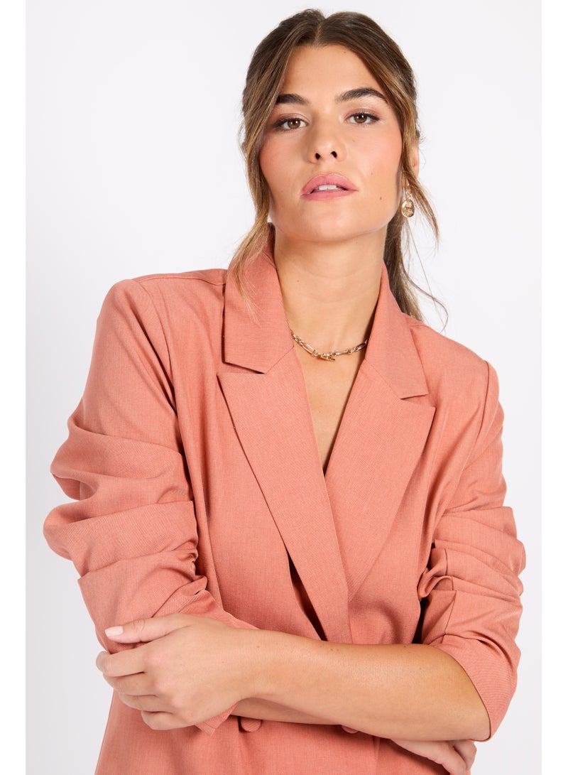 Little Mistress Tailored Clay Blazer  - Image 3