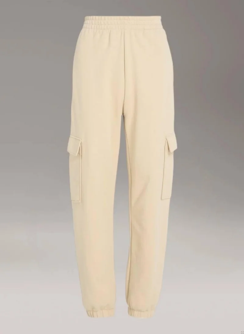 Calvin Klein Jeans Pale Khaki Soft Terry Cargo Joggers for Women | Best Price UAE