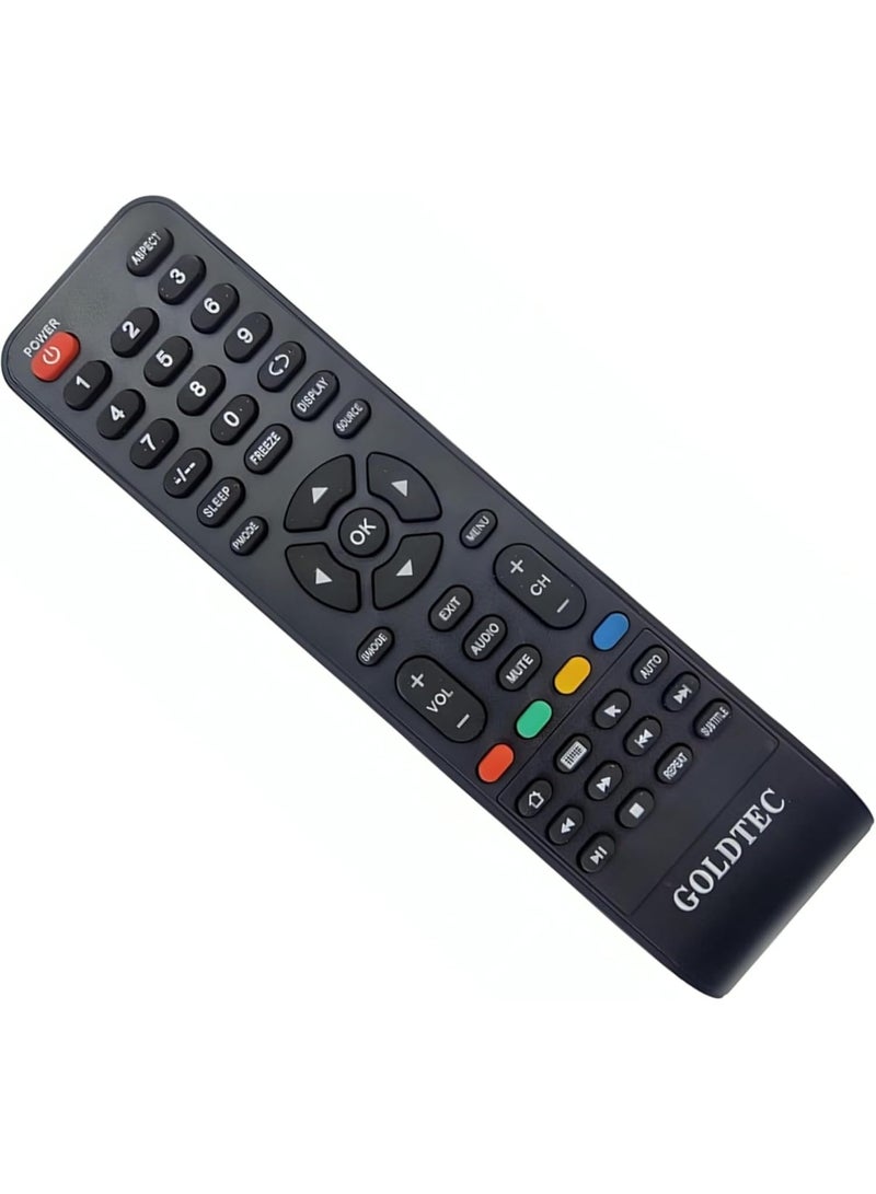 GOLDTEC Replacement Remote Control Compatible With Goldtec LED LCD TV Remote with Full Function Menu Source and Playback Controls - Image 1